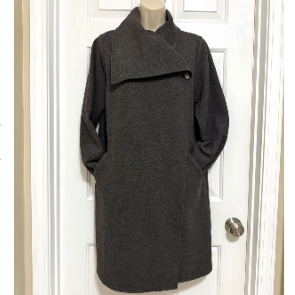 Mid Length Grey Wrap Coat